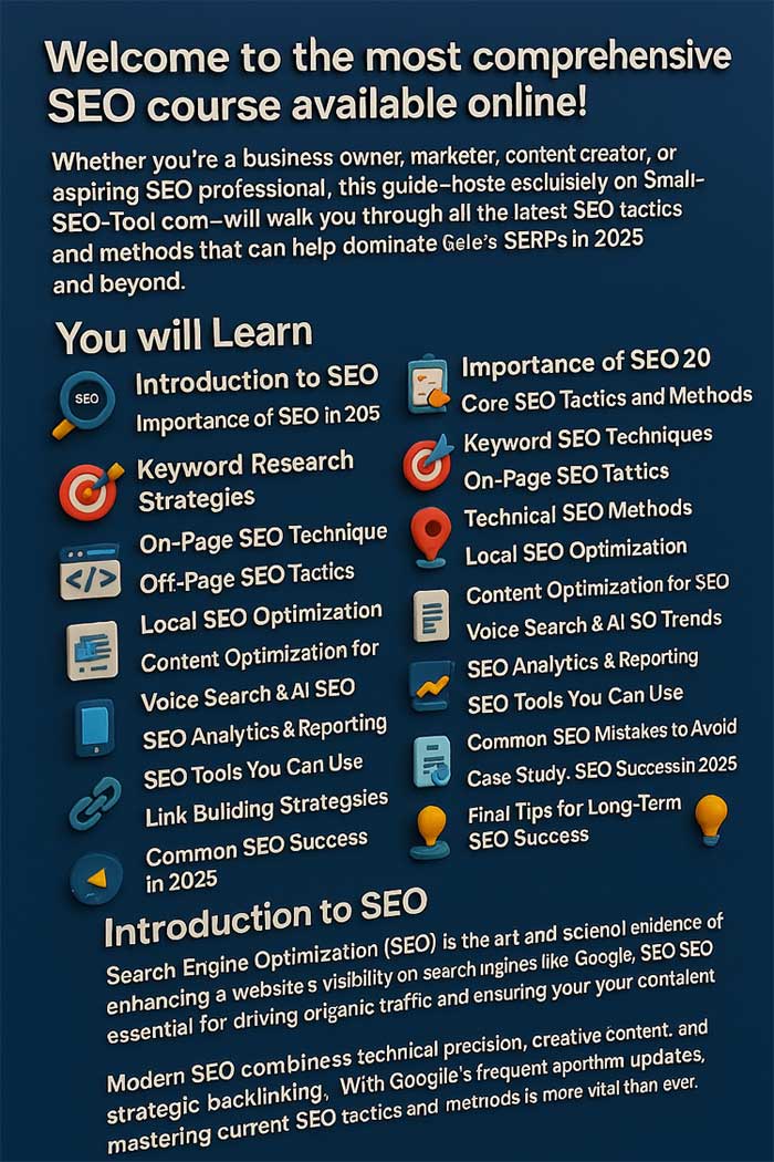SEO Tactics & Methods: Masterclass Course