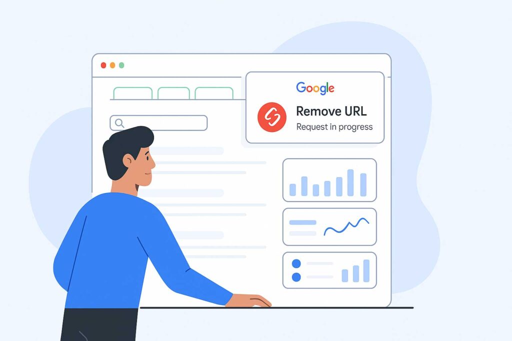 remove urls from google, deindex pages, delete web pages from google, remove outdated urls, google search console remove urls, seo content removal, fix indexation issues, clean up duplicate urls, small seo tool